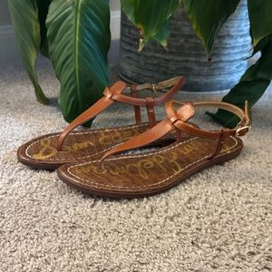 Sam Edelman Brown Leather Thong Sandals